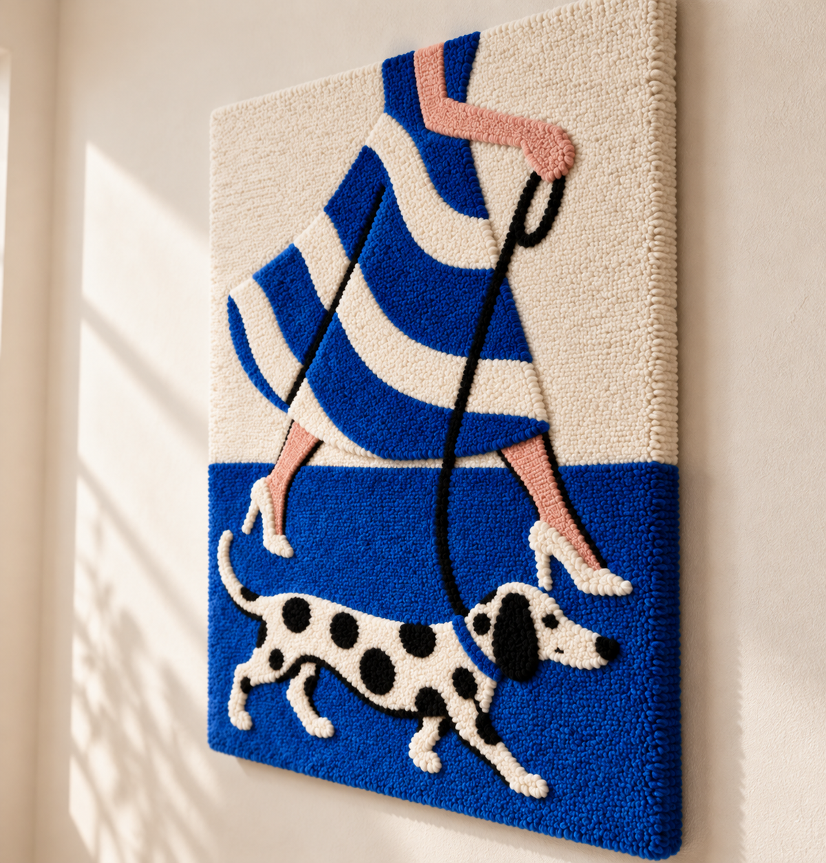 Cobalt Stripes and a Dalmatian — angled relief view