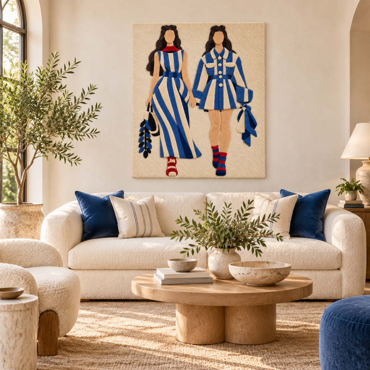Cobalt Stripes City Sisters — front-facing room scene [room-front]