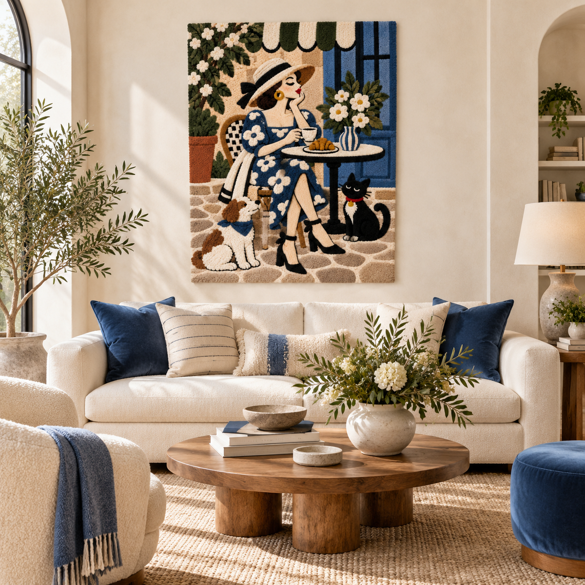 Coffee Beneath the Blue Awning — front-facing room scene [room-front]