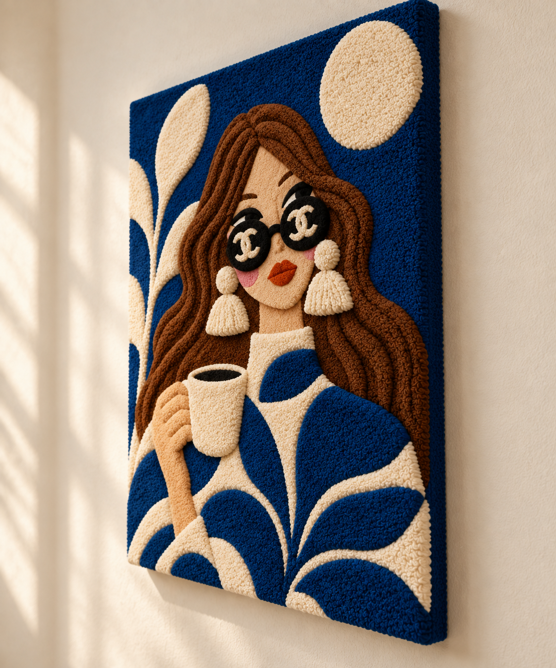 Coffee in Cobalt — angled relief view