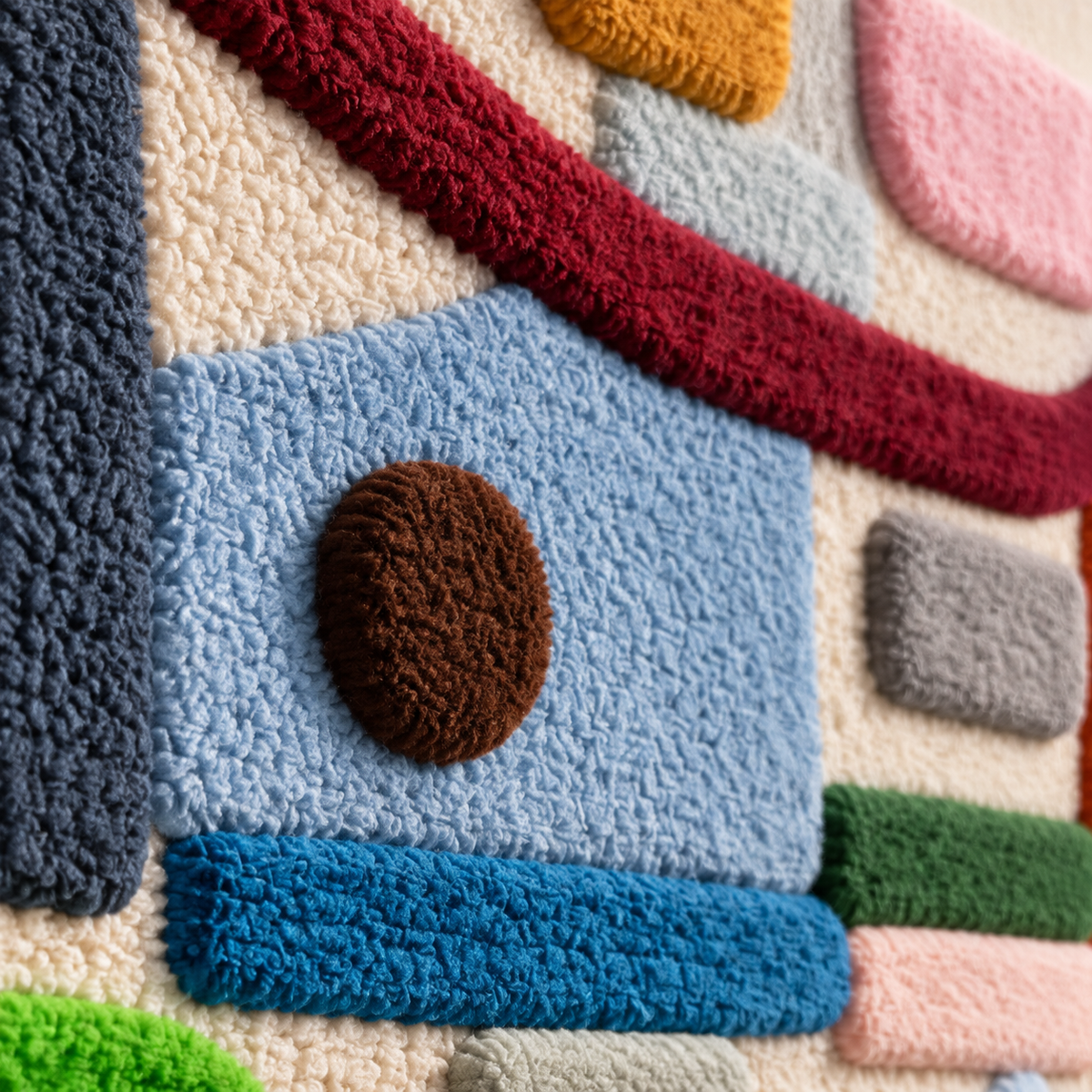 Colour in Suspension — tufted wool texture detail