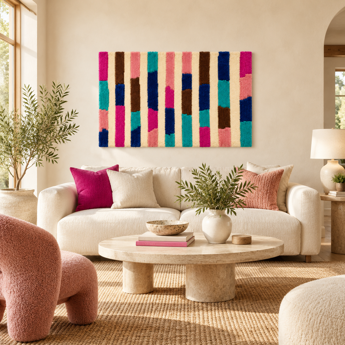 Confetti Colonnade — front-facing room scene