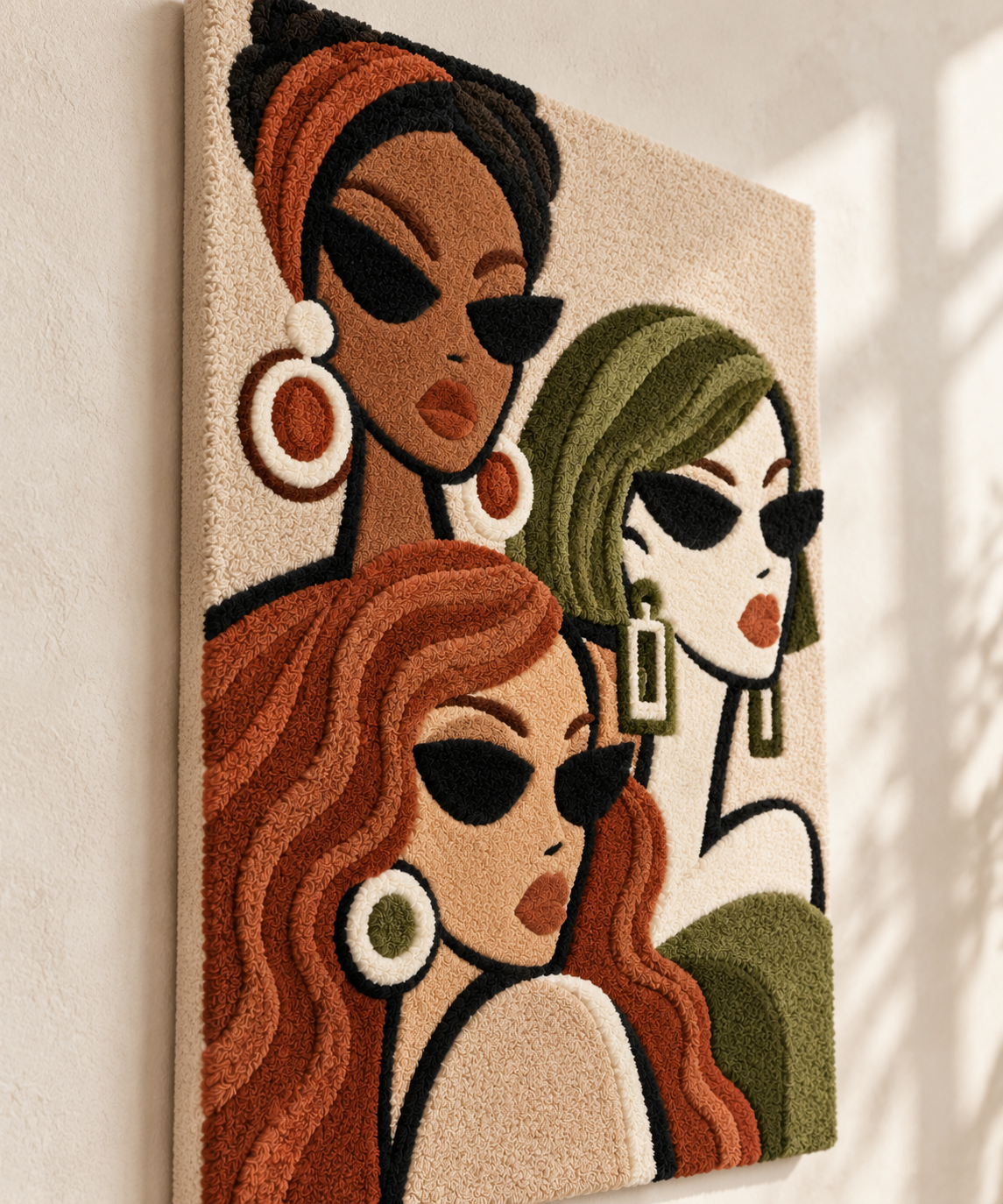 Copper Curl Trio — angled relief view