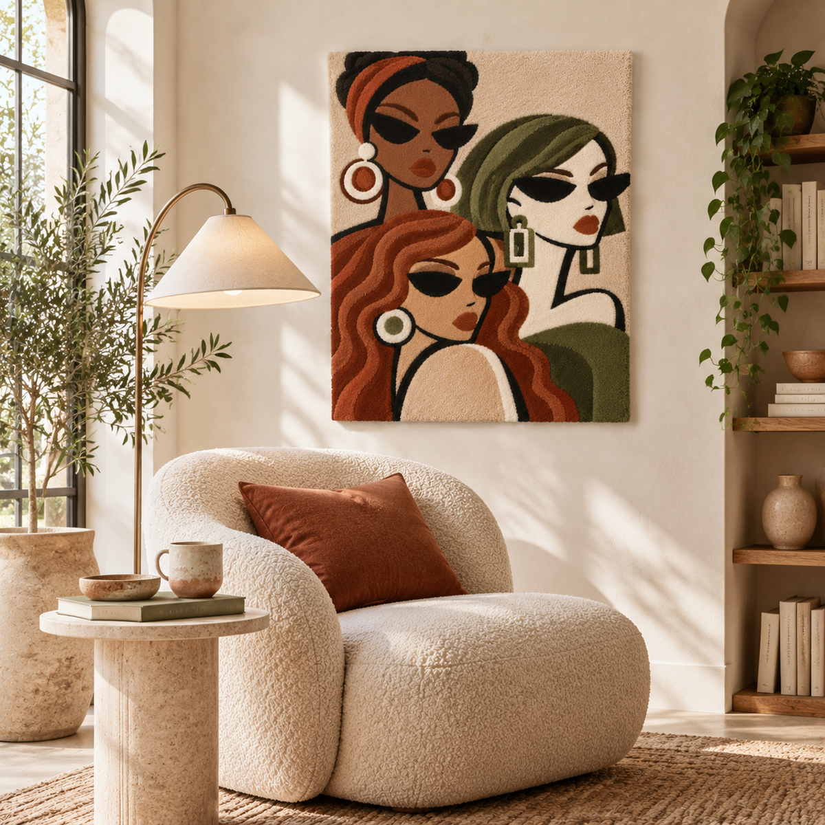 Copper Curl Trio — room setting 2