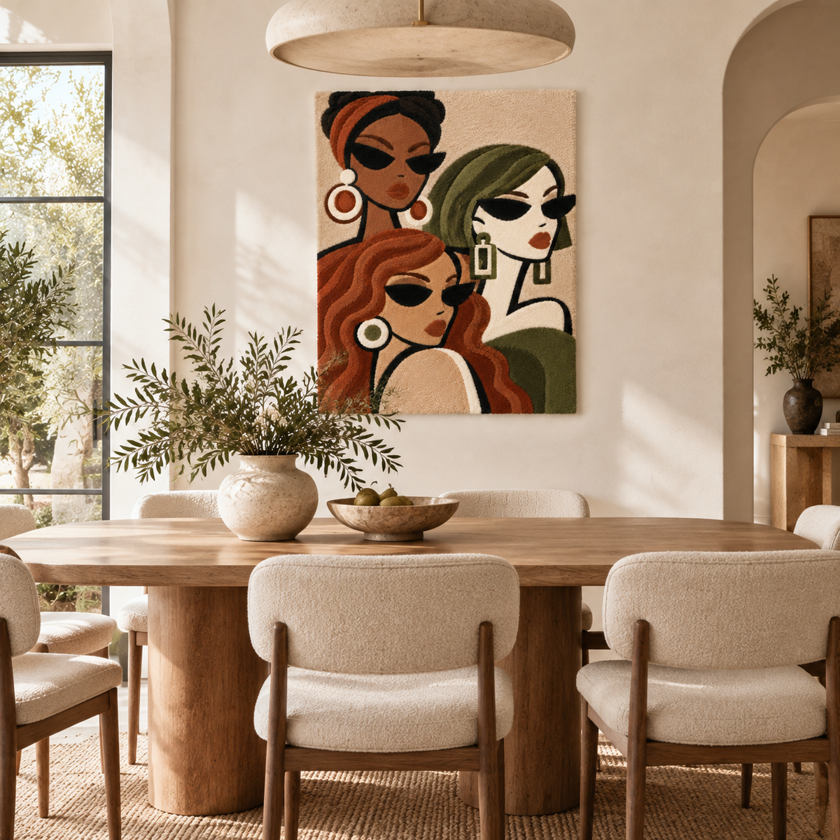 Copper Curl Trio — room setting 3