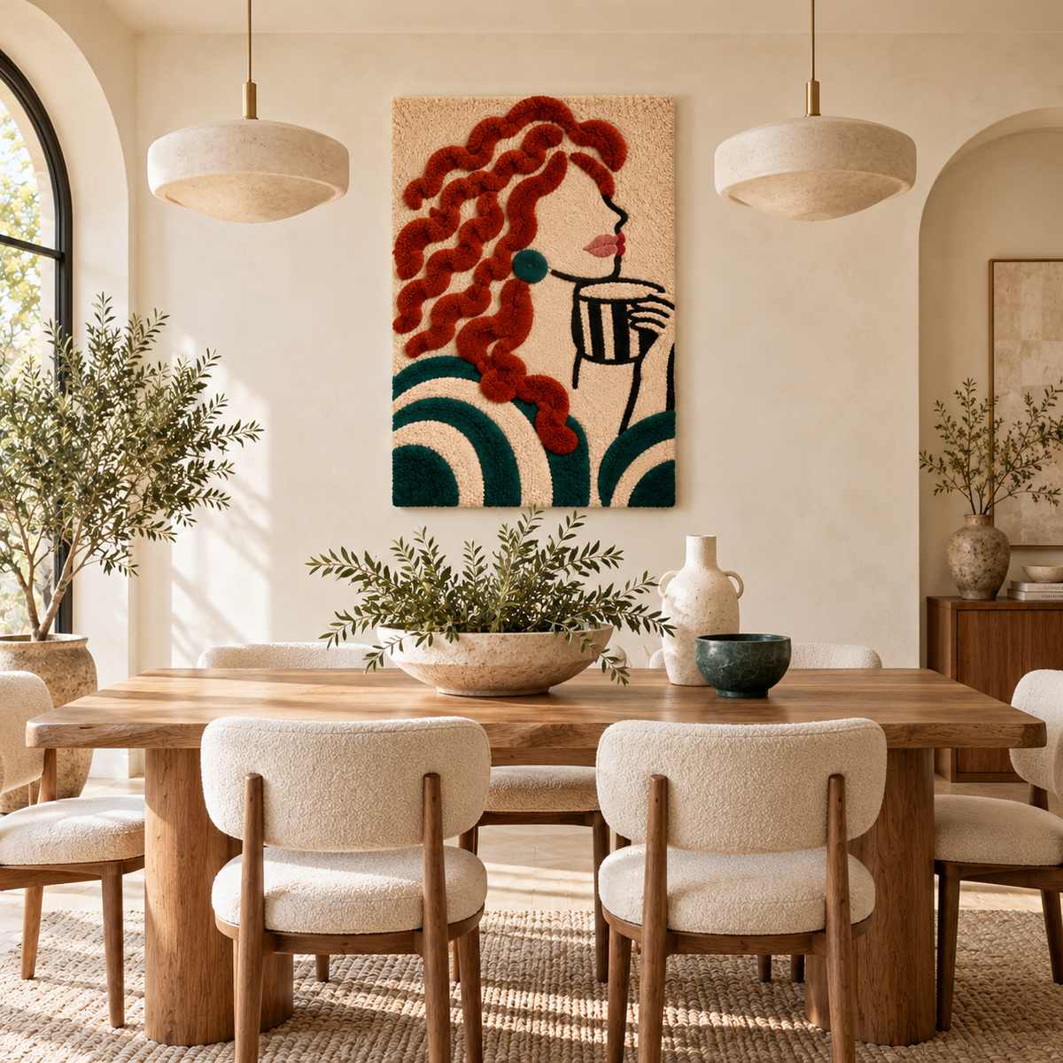 Hewn Earth Copper Curls Coffee Pause wall art featuring abstract copper curls design for modern home decor.