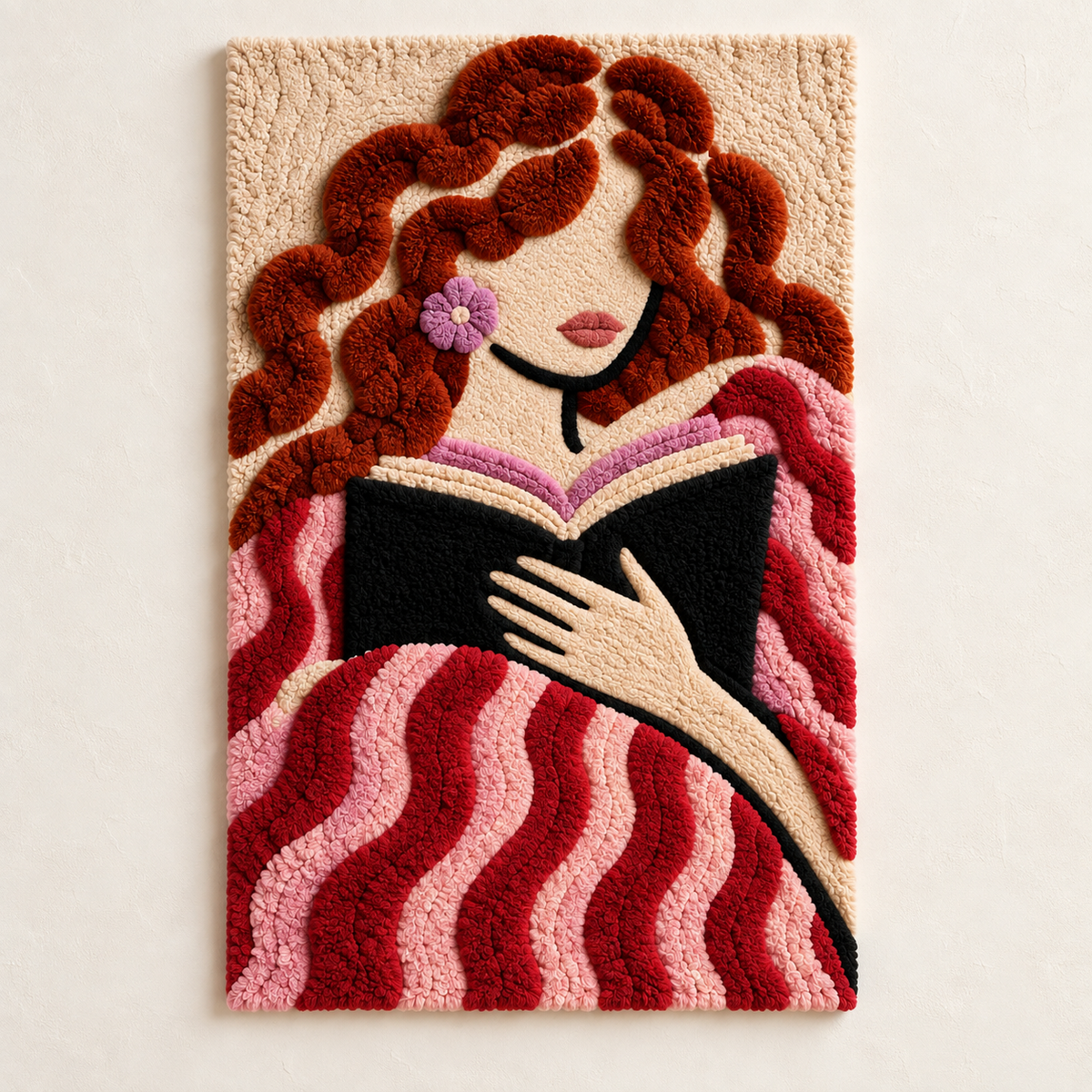 Hewn Earth Copper Curls Reading Hour wall art featuring abstract copper curls design on a light background.