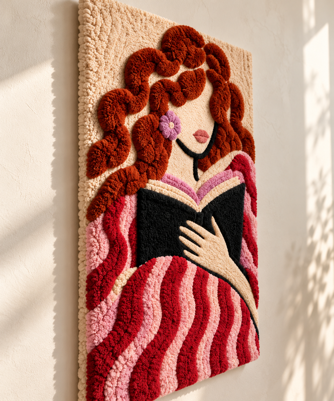 Copper Curls Reading Hour wall art by Hewn Earth featuring abstract copper-toned curls, perfect for modern interior decor.