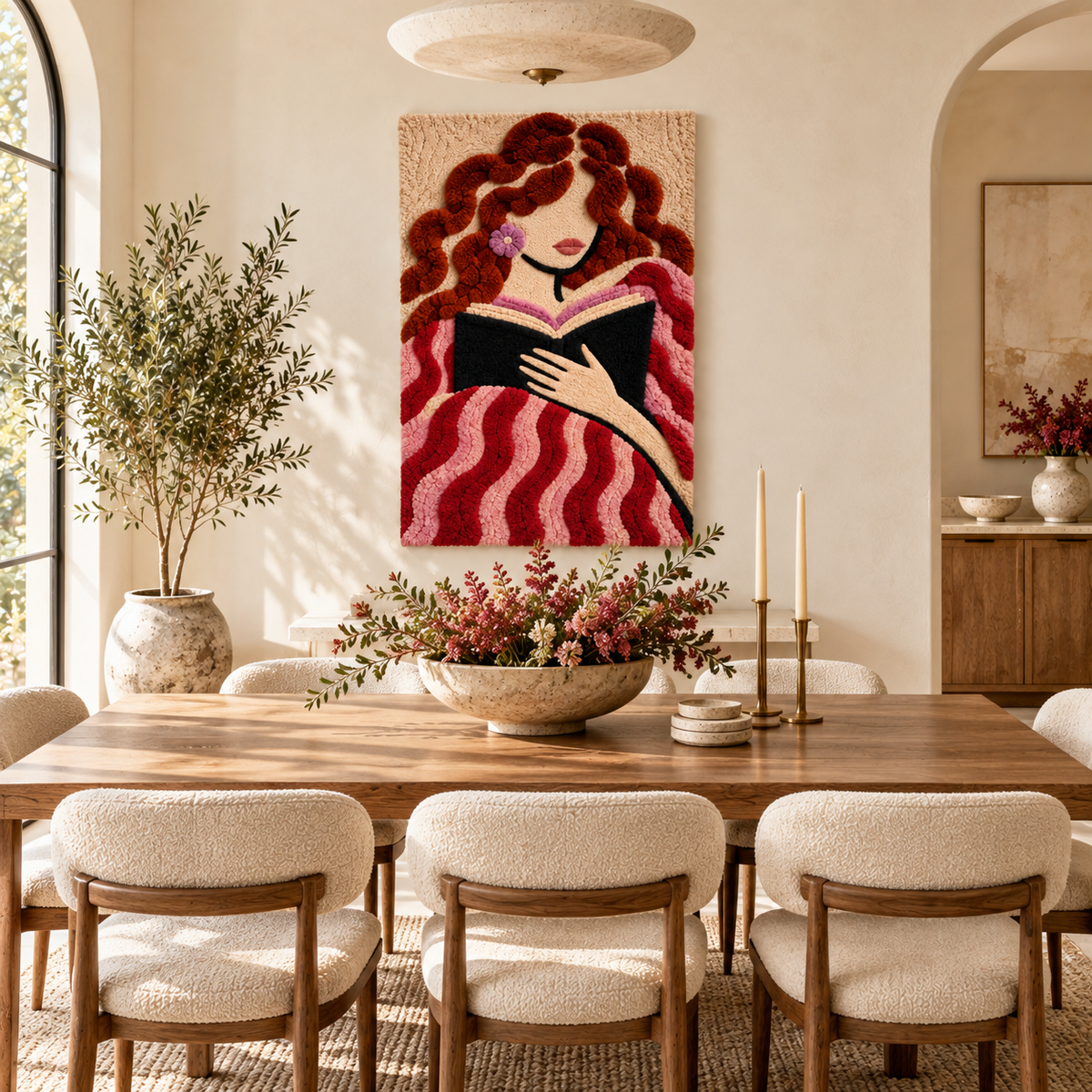 Hewn Earth Copper Curls Reading Hour wall art with abstract copper curls design for modern room decor.