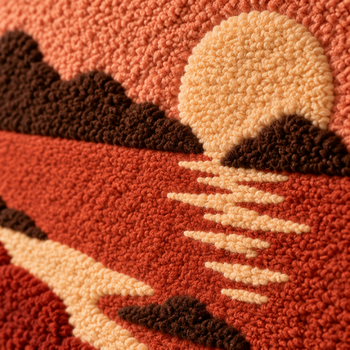 Copper Tide at Sundown — tufted wool texture detail
