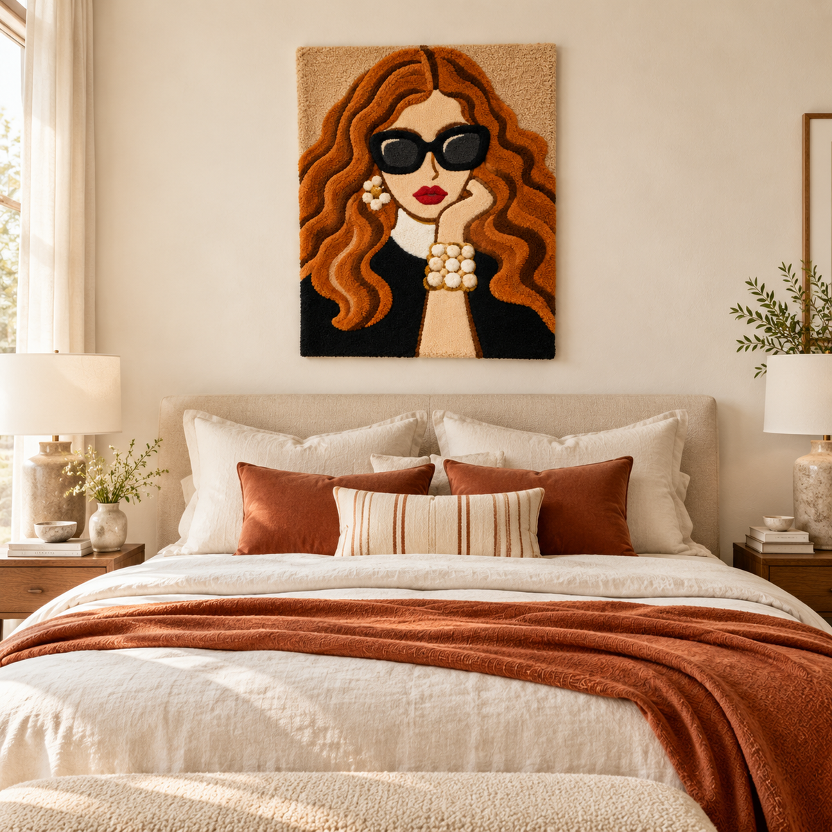 Copper Waves and Pearls — room setting