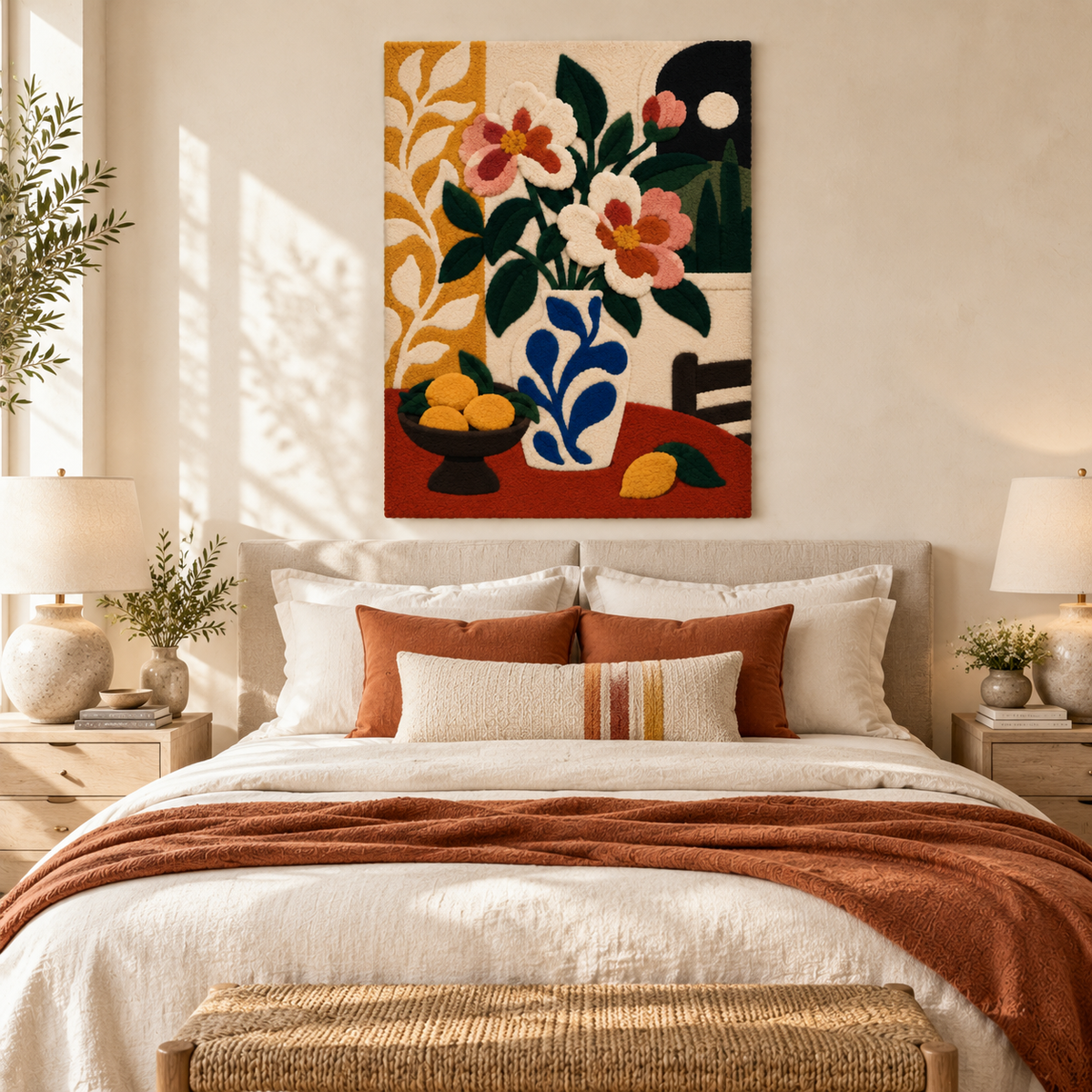 Coral Blooms and Lemon Bowl — room setting 1