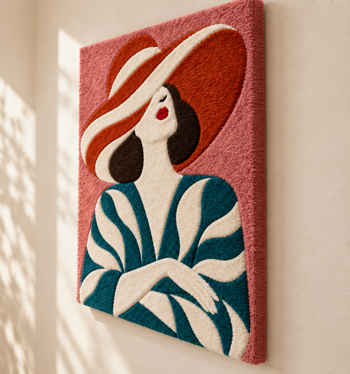 Coral Brim Teal Breeze — angled relief view