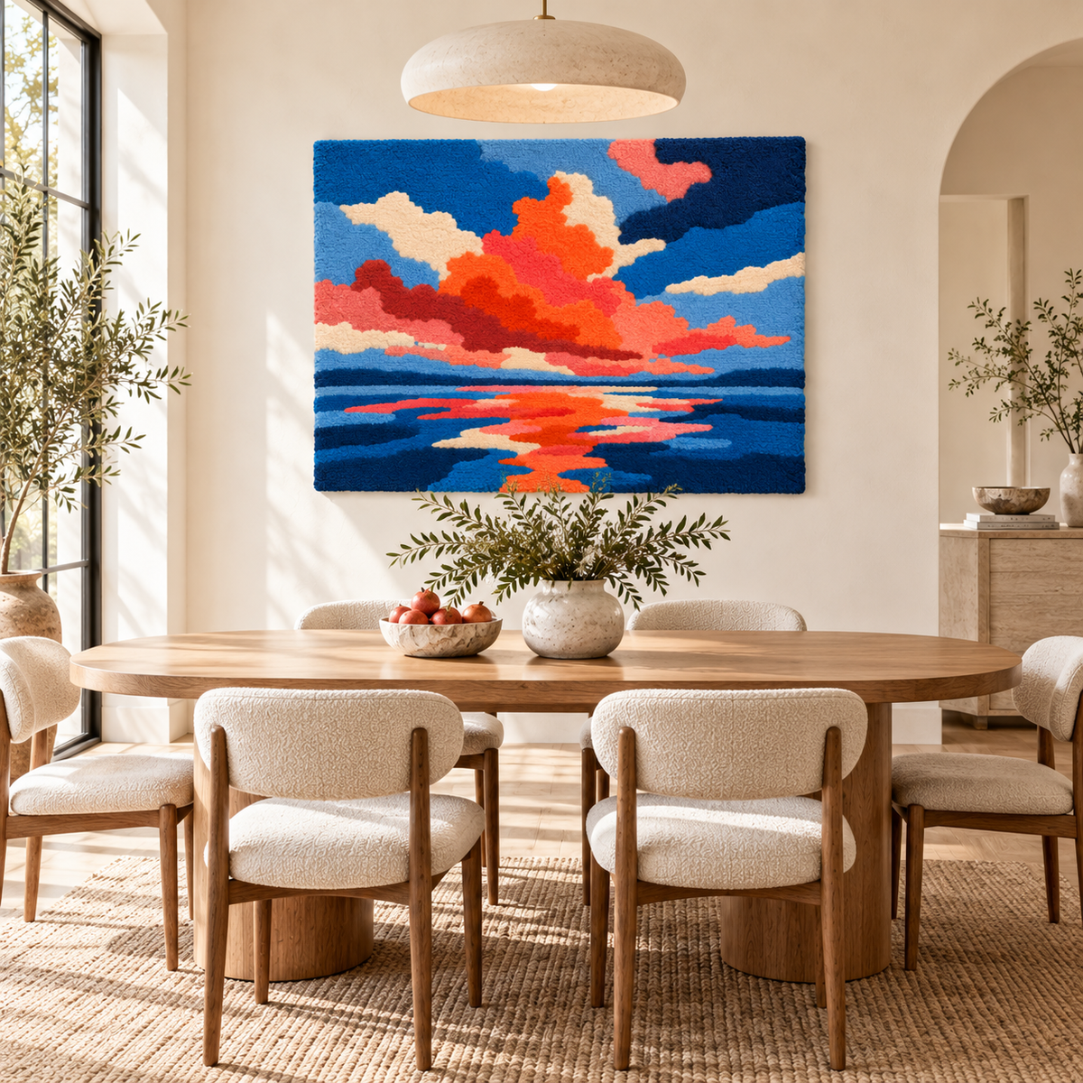 Coral Clouds on Blue Water — room setting 1