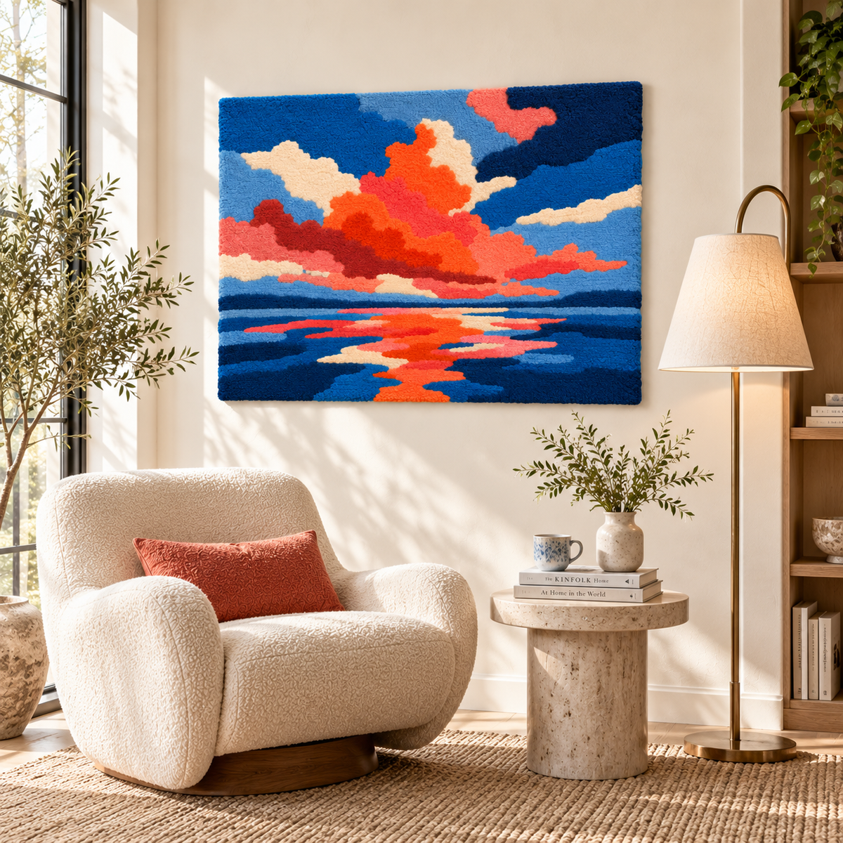 Coral Clouds on Blue Water — room setting 2