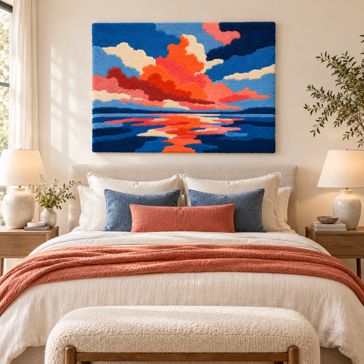 Coral Clouds on Blue Water — room setting 3