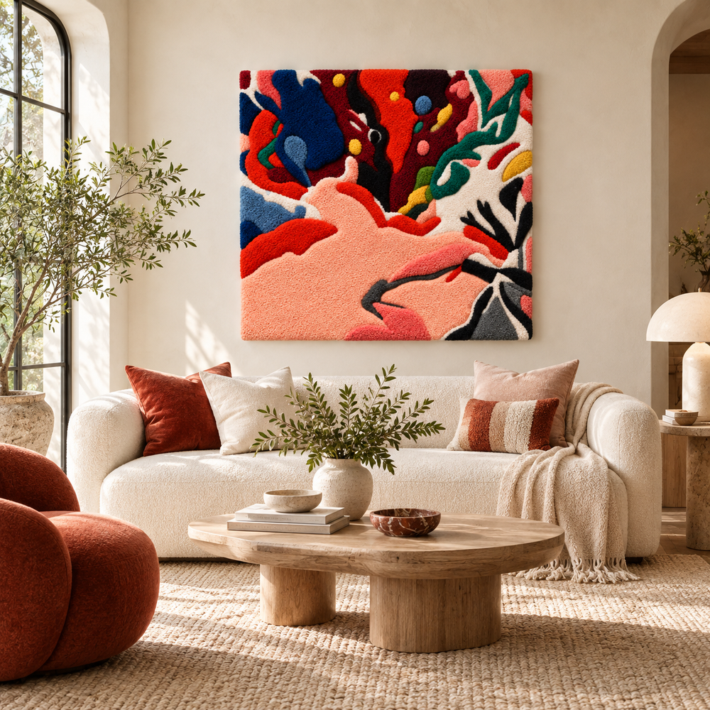 Coral Colour Eruption — front-facing room scene