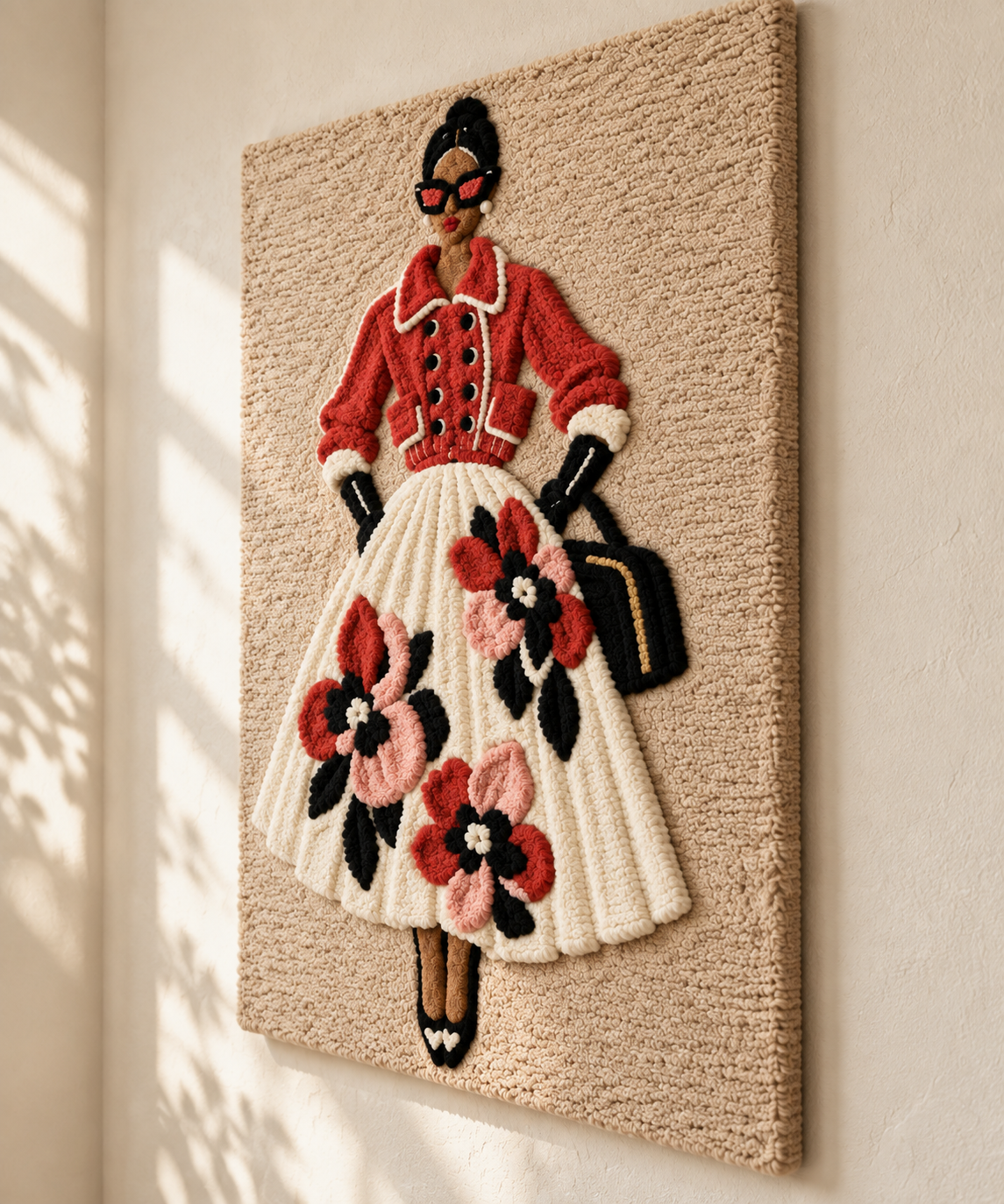 Coral Jacket Blooming Promenade — angled relief view