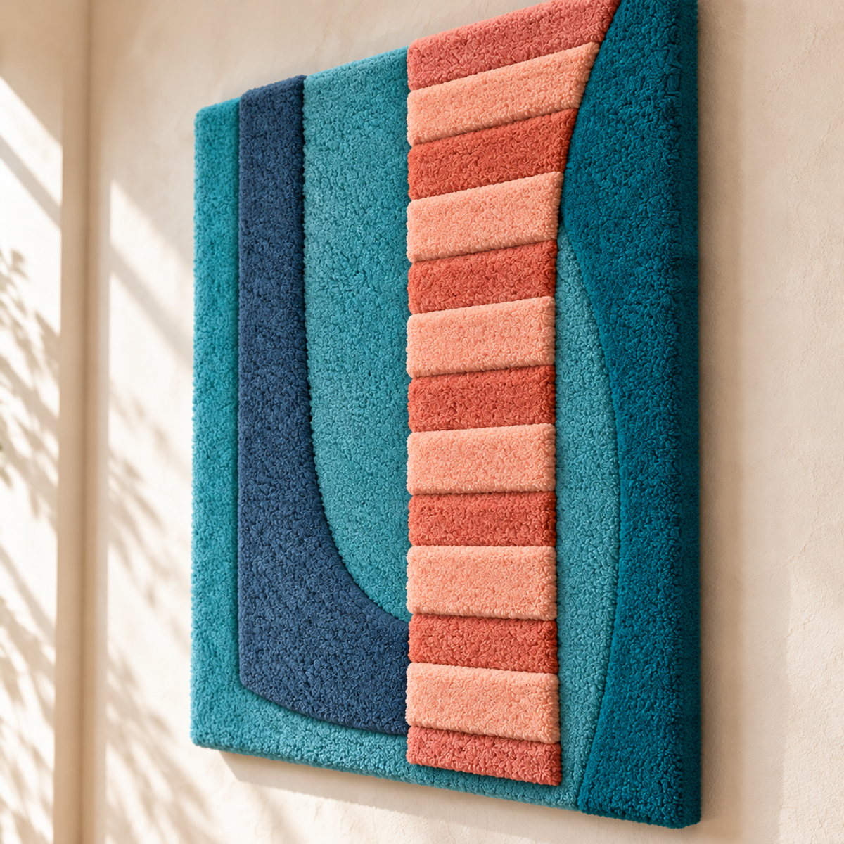 Coral Ladder Curve by Hewn Earth Studio — angled relief view