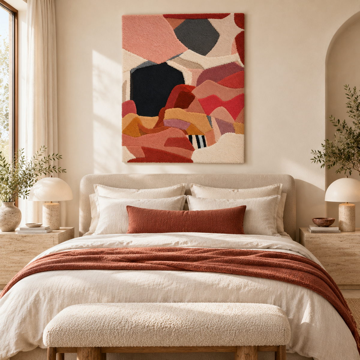Coral Patchwork Interlude — room setting 2