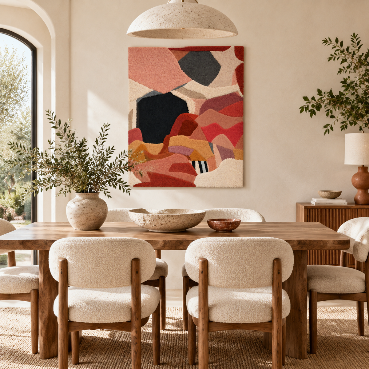 Coral Patchwork Interlude — room setting 3