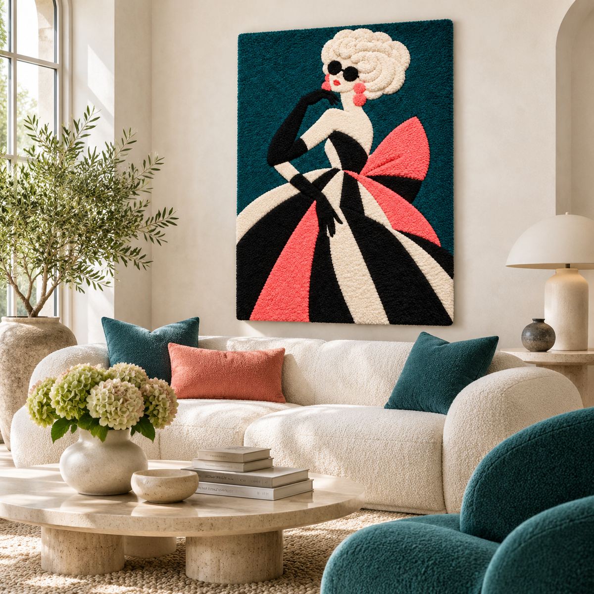 Coral Ribbon Gala — front-facing room scene [room-front]