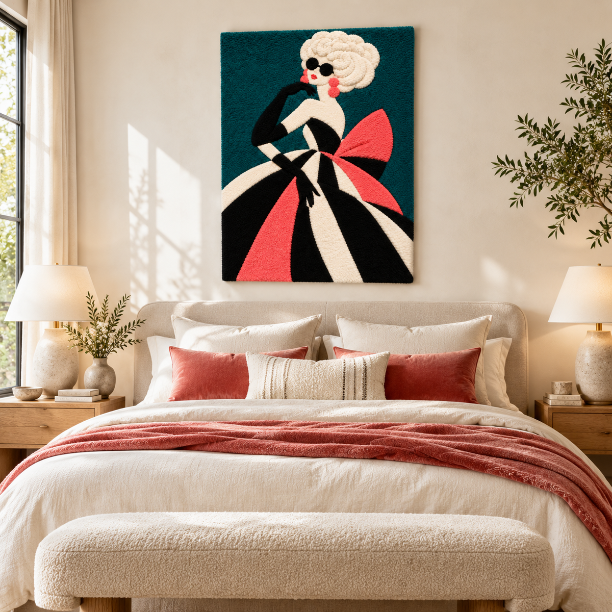 Coral Ribbon Gala — room setting 1