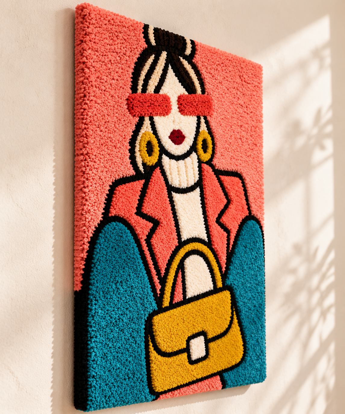 Coral Sky Golden Handbag — angled relief view
