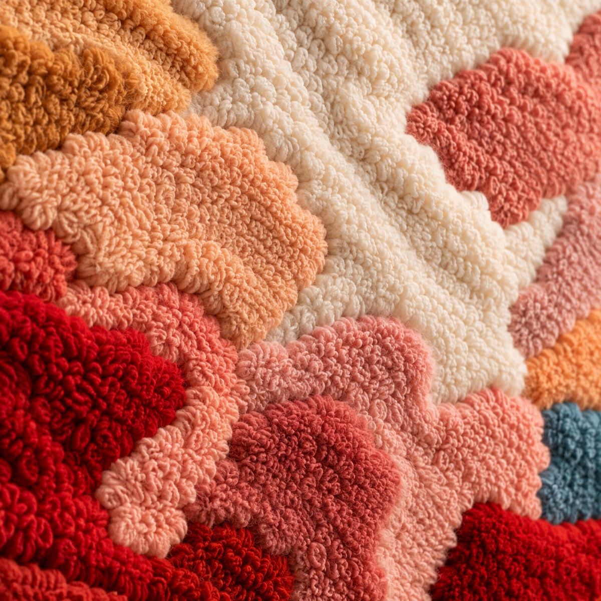 Coral Valley Light — tufted wool texture detail