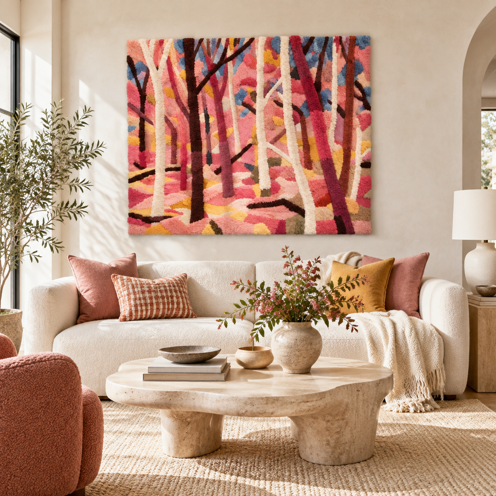 Coral Woodland Passage — front-facing room scene