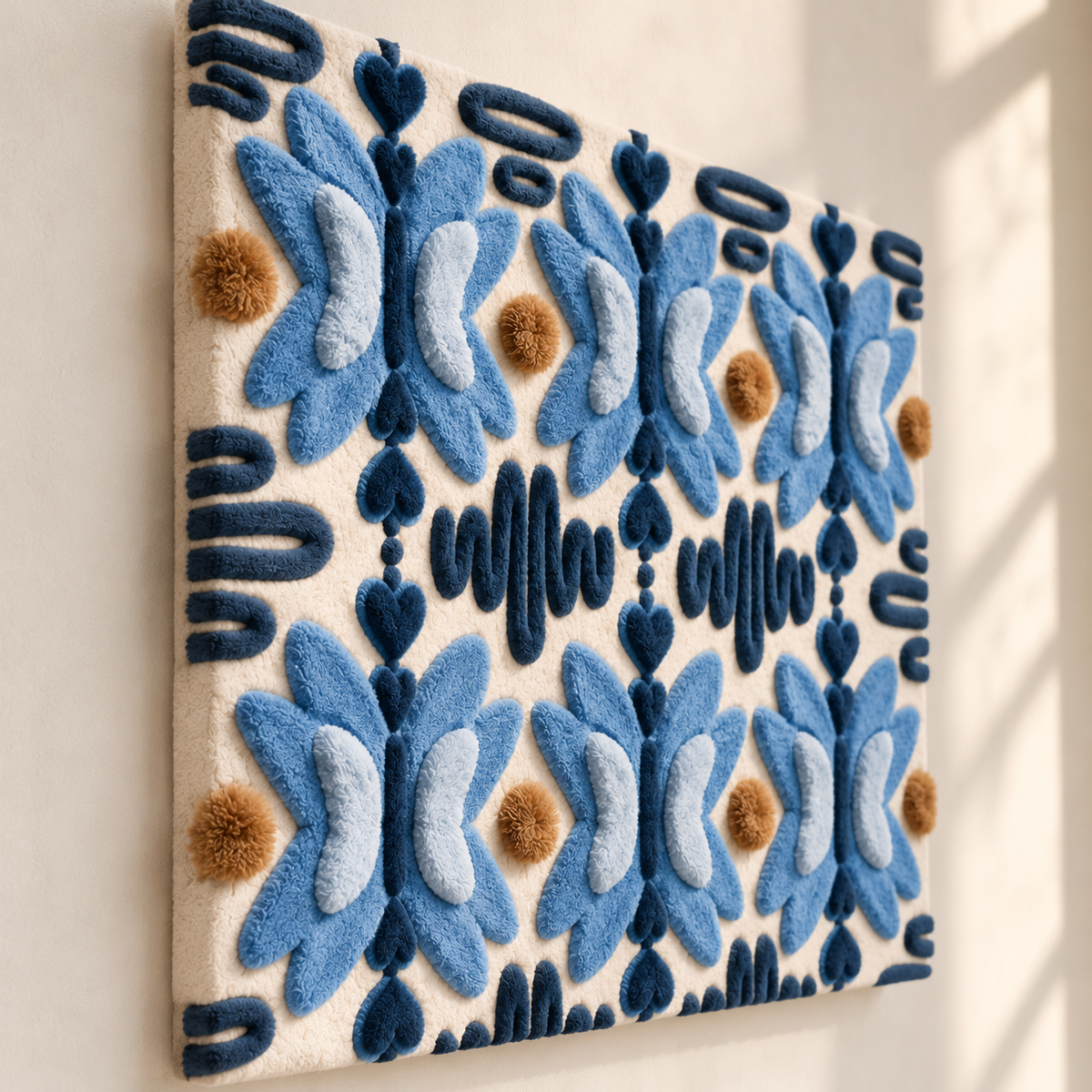 Hewn Earth Cornflower Butterfly Rhythm wall art featuring vibrant cornflowers and delicate butterflies in a colorful design.