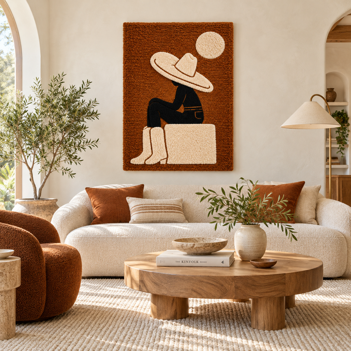 Hewn Earth Cowboy Moon Rest wall art featuring a rustic cowboy design, perfect for southwestern or western-themed home decor.