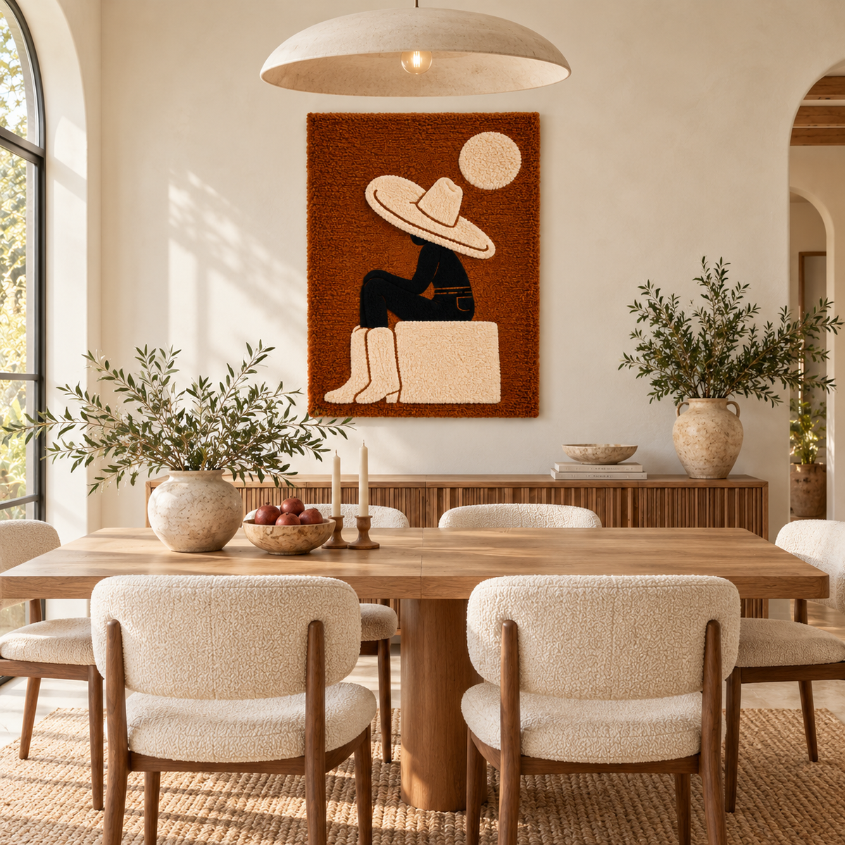 Hewn Earth Cowboy Moon Rest wall art featuring a rustic cowboy moon design, perfect for western-themed home decor.