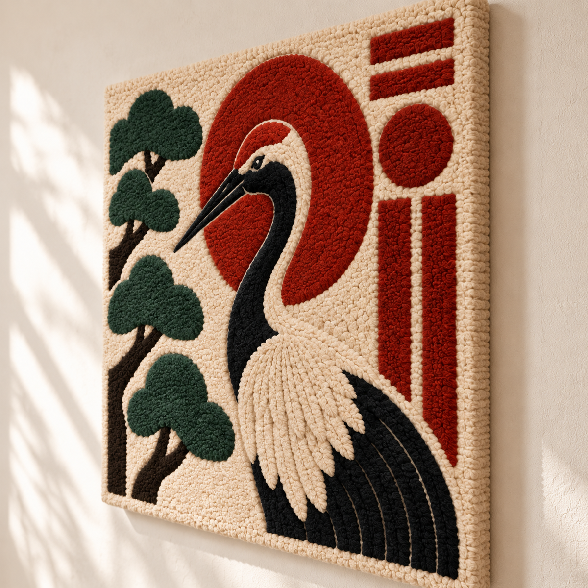 Crane at the Crimson Circle — angled relief view