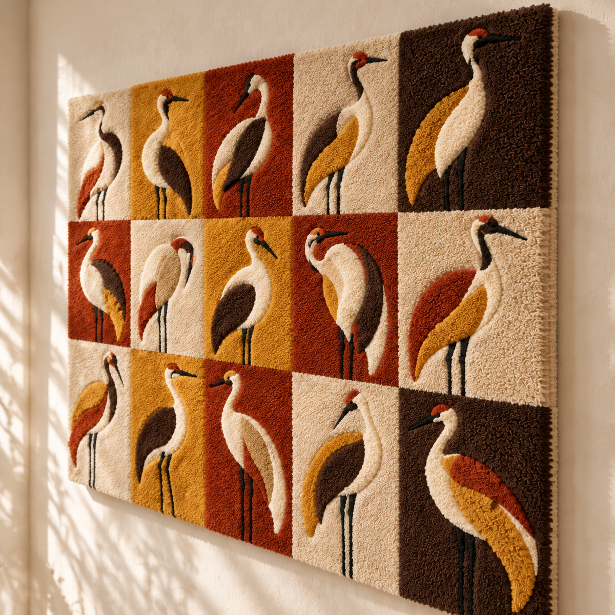 Crane Tile Assembly by Hewn Earth Studio — angled relief view