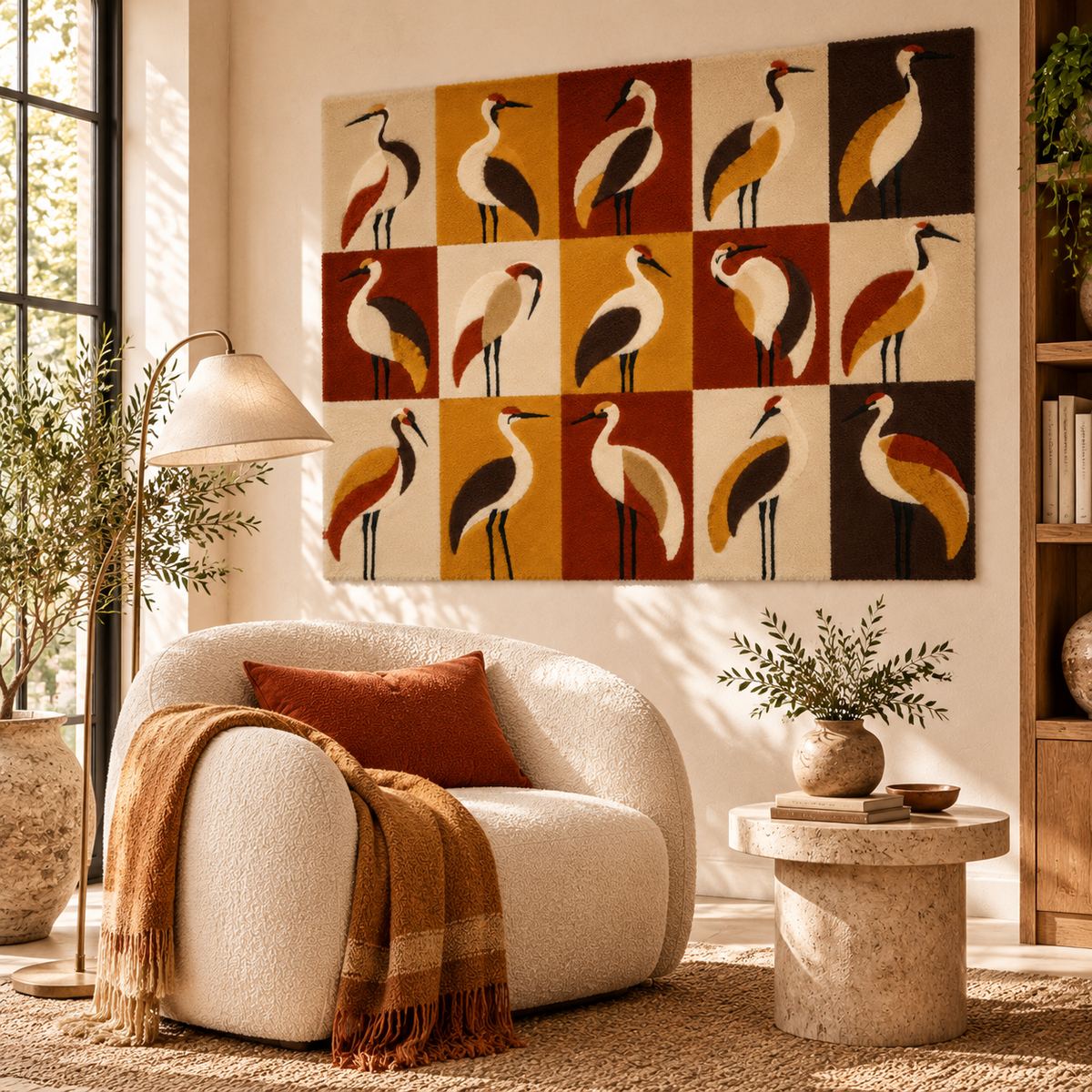 Crane Tile Assembly by Hewn Earth Studio — room setting