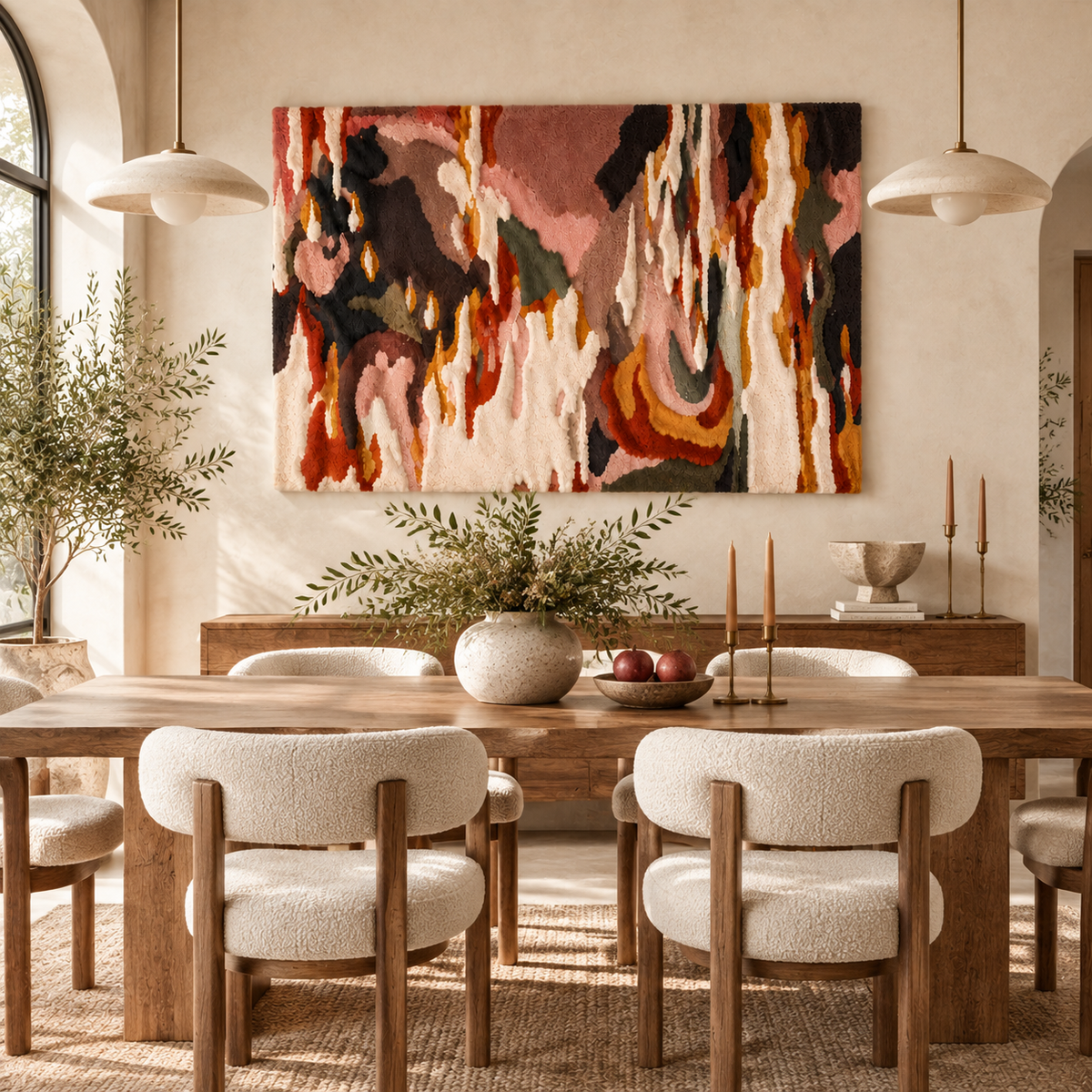 Crimson Brush Rhythm — room setting 1
