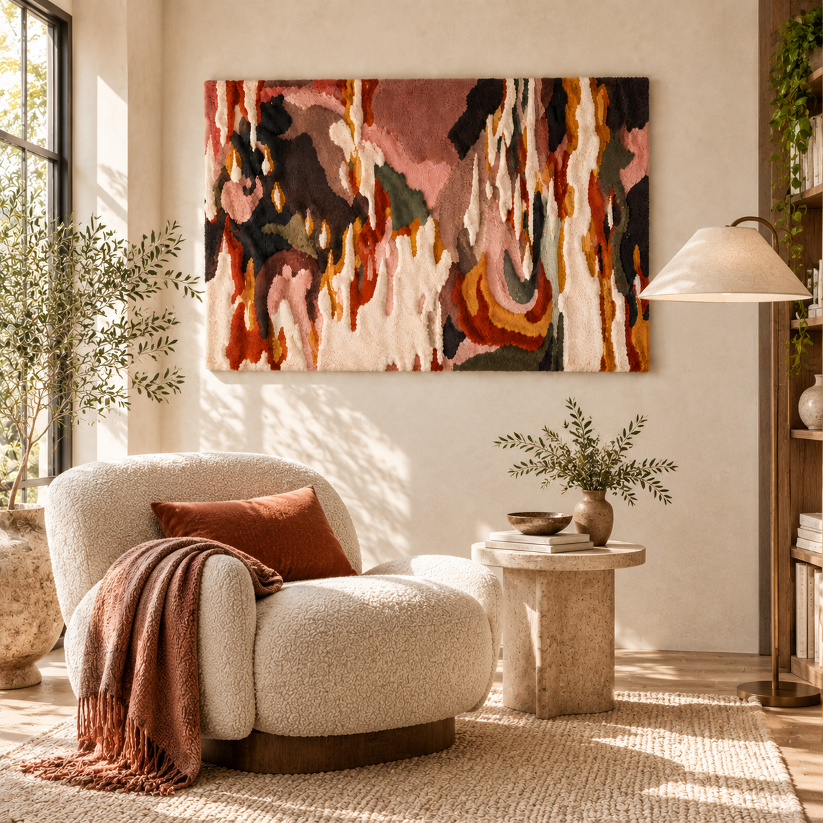 Crimson Brush Rhythm — room setting 2