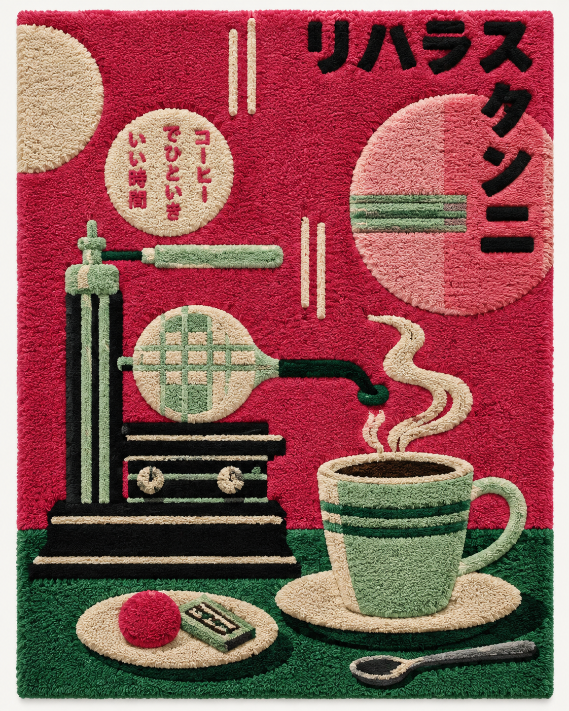Hewn Earth Crimson Cafe Coffee Press wall art featuring a vintage-style coffee press with warm crimson tones, suitable for kitchen decor