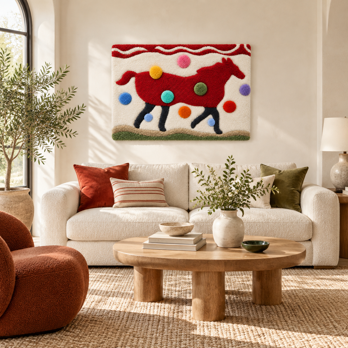 Crimson Festival Steed — front-facing room scene [room-front]
