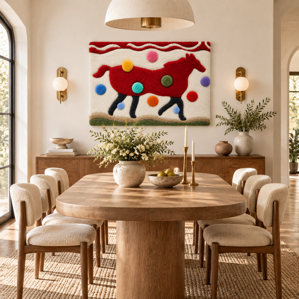 Crimson Festival Steed — room setting 1