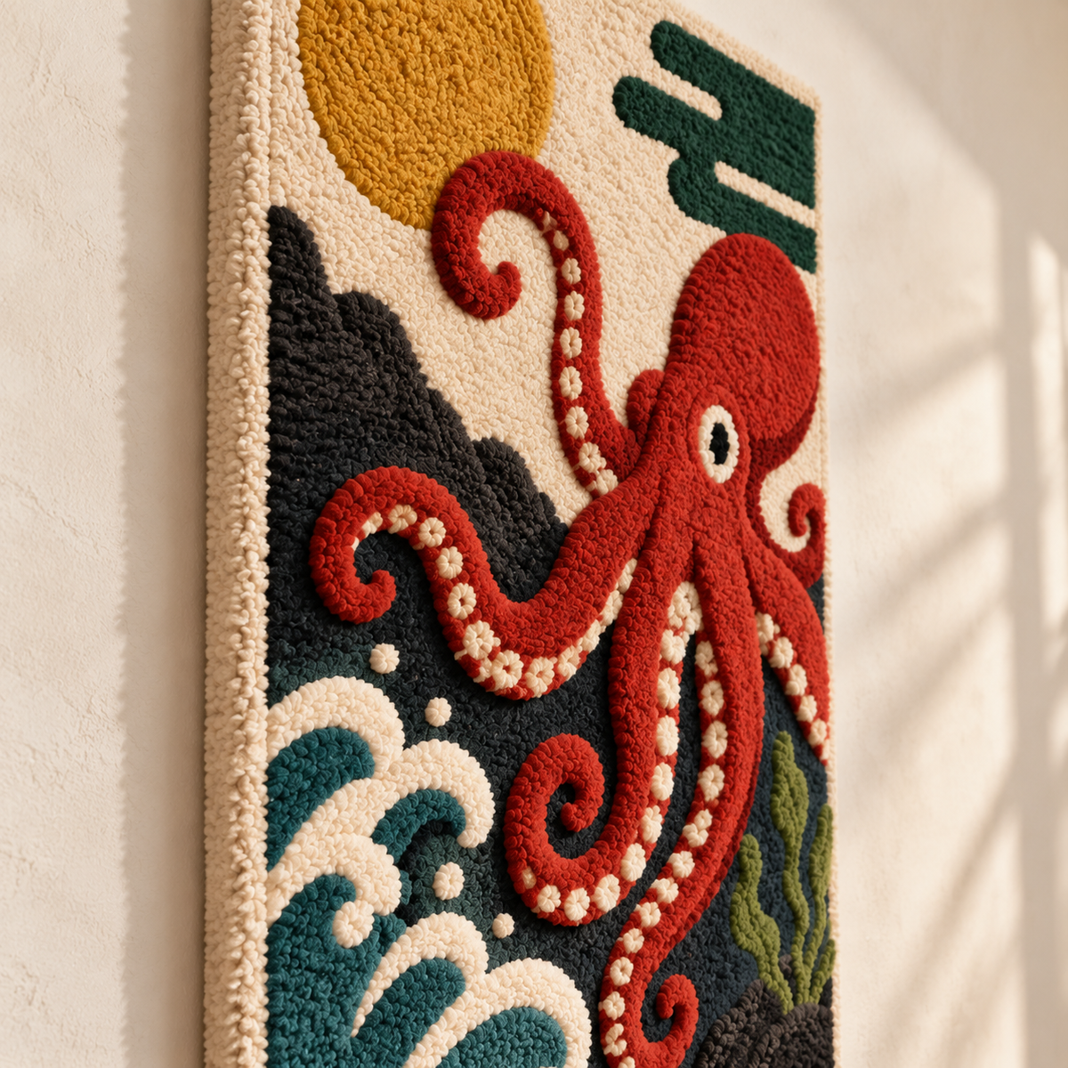 Crimson Octopus Tide — angled relief view