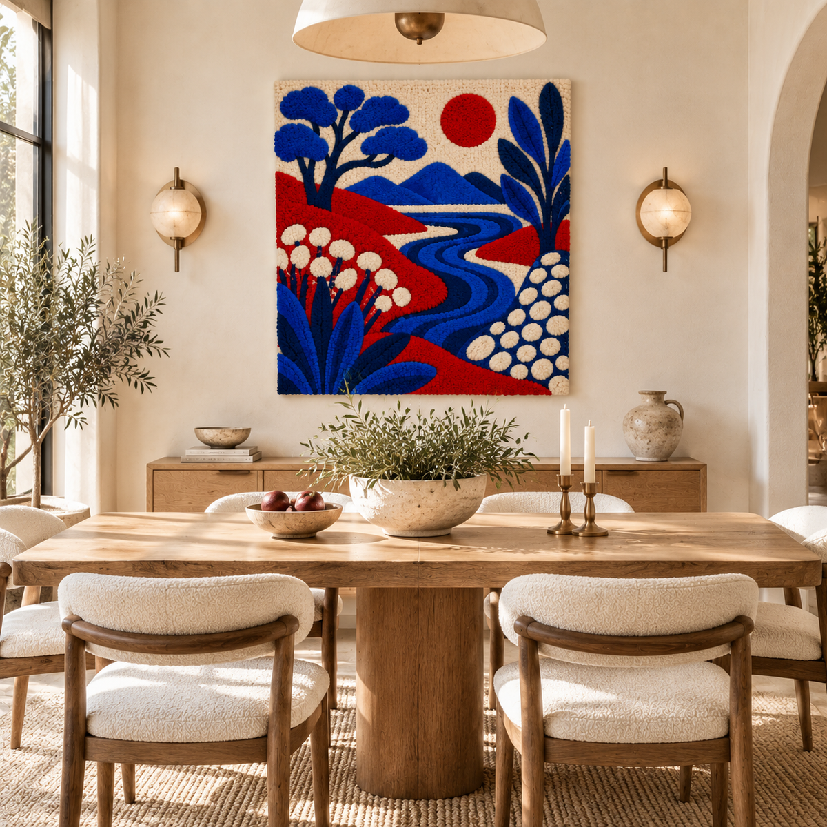 Crimson River Through Blue Hills — room setting 1