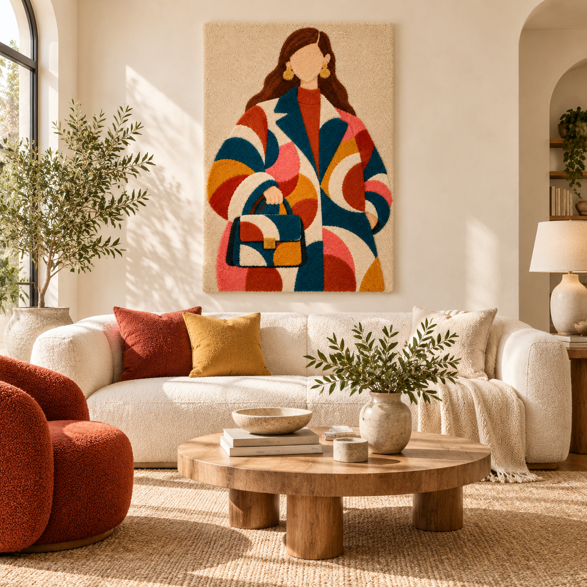 Curved Patchwork City Stroll — front-facing room scene [room-front]