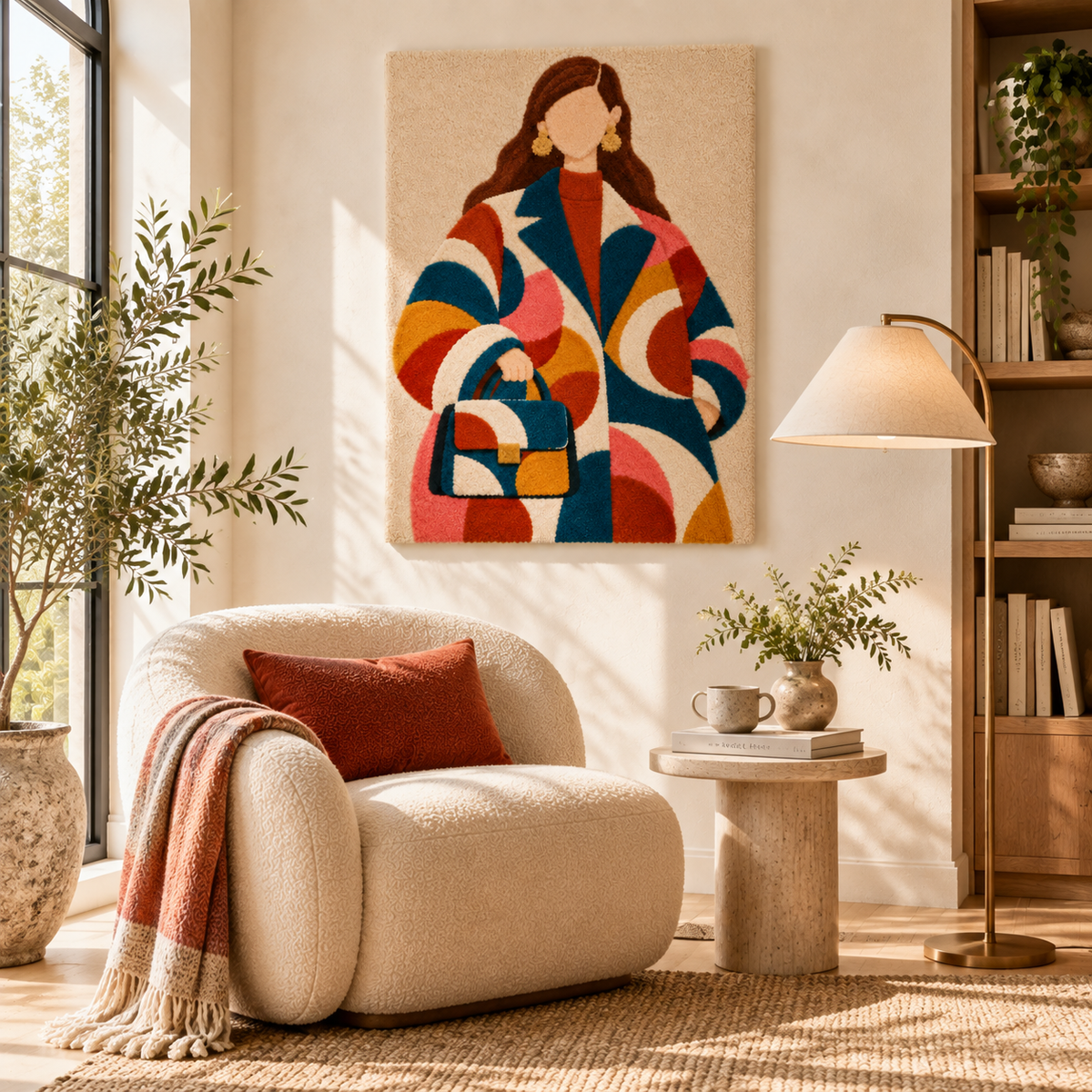 Curved Patchwork City Stroll — room setting