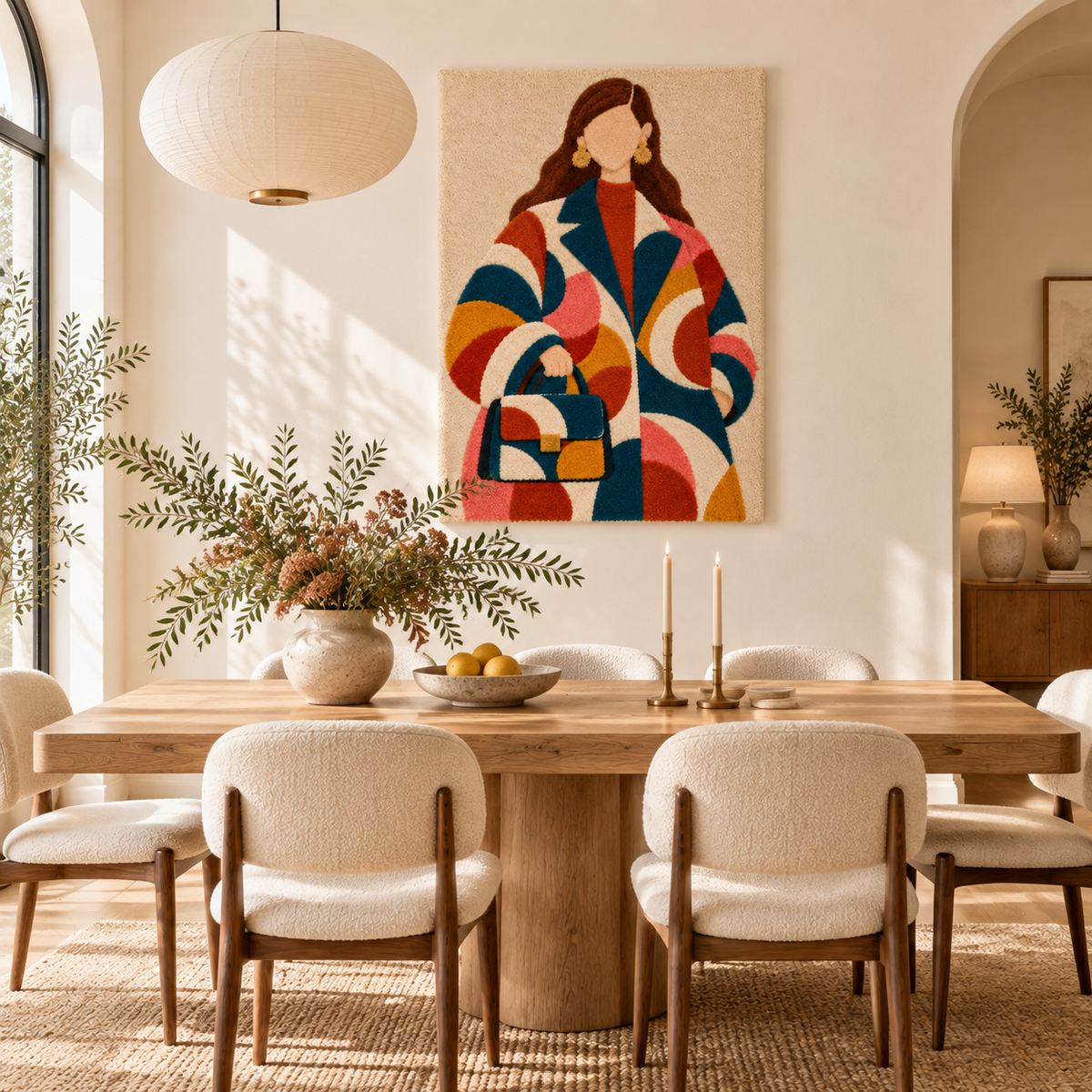 Curved Patchwork City Stroll — room setting
