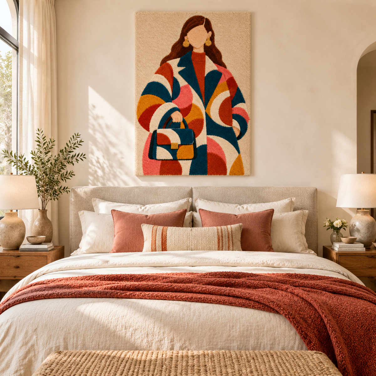 Curved Patchwork City Stroll — room setting