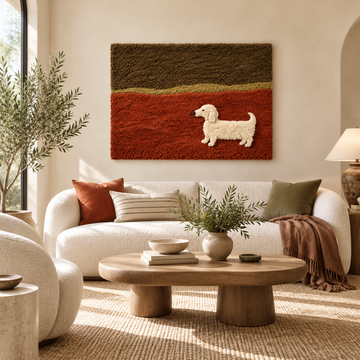 Dachshund at Dusk — front-facing room scene [room-front]