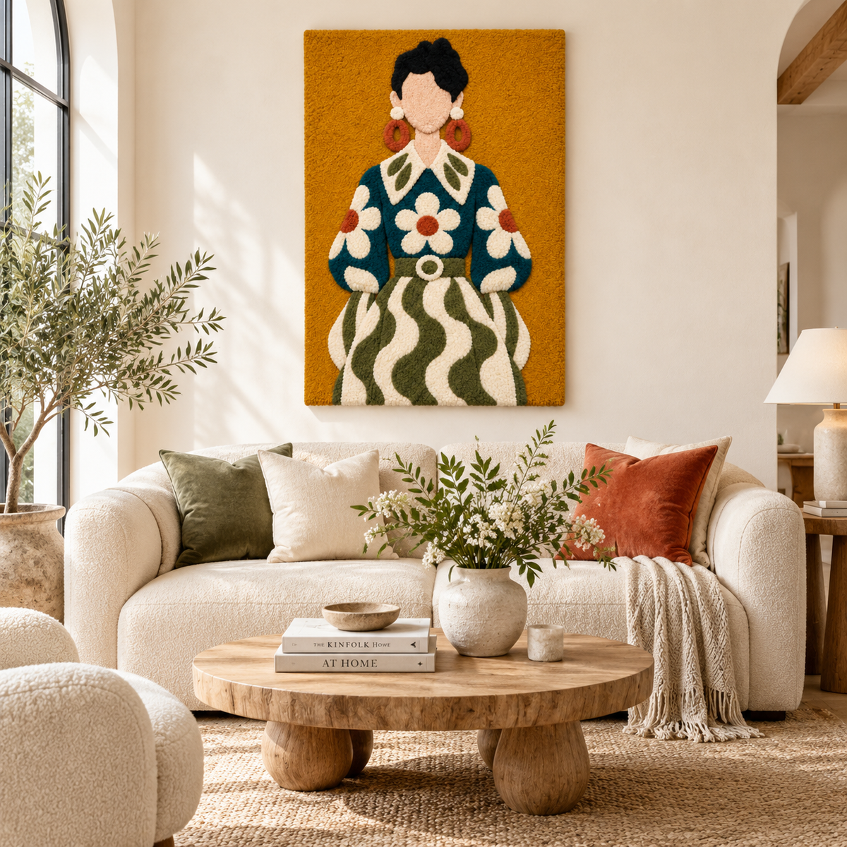 Daisies on Ochre — front-facing room scene [room-front]