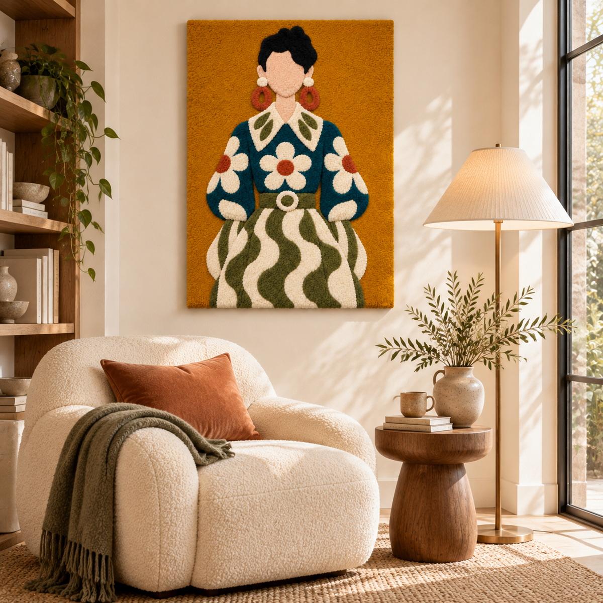 Daisies on Ochre — room setting 3